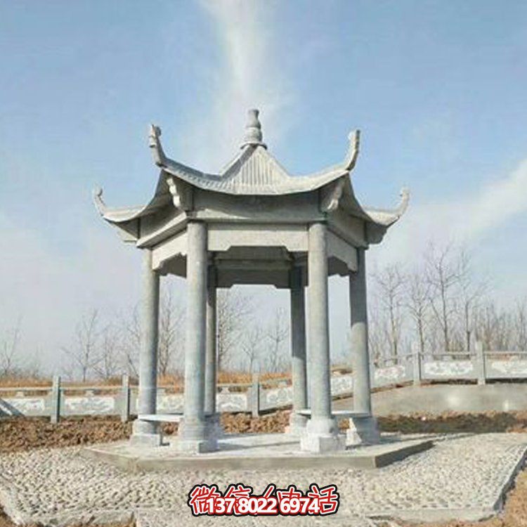 中式園林石亭恢復古樸，演繹雄偉
