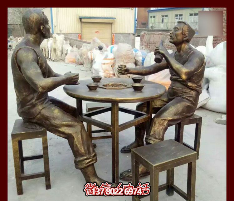 傳承文化，融入雕塑，銅雕人物給你一個古典的庭院別墅
