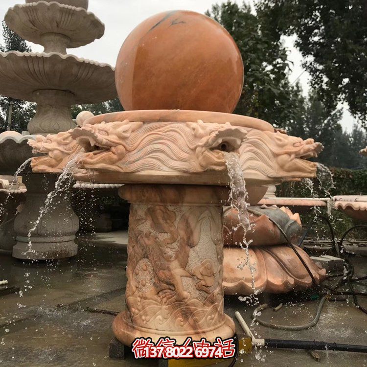 天然紅木雕刻龍頭風水球，企業(yè)禮品貼心挑選