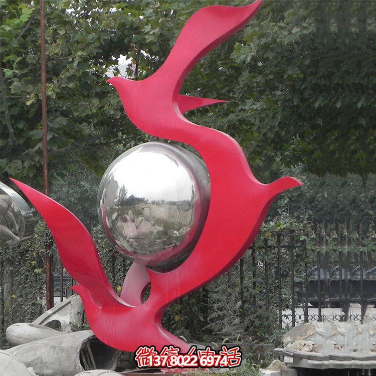 不銹鋼抽象鴿子雕塑，為您的園林景觀增添高雅氣息