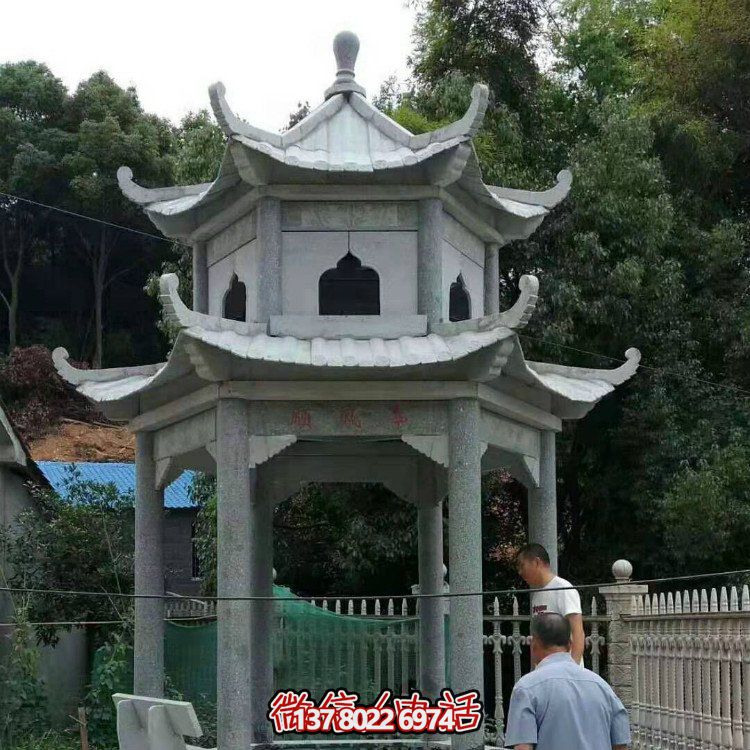 大型石雕涼亭，精美的室外裝飾