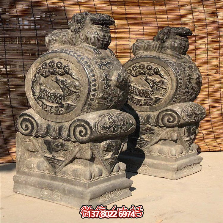 仿古石門墩，精致唯美