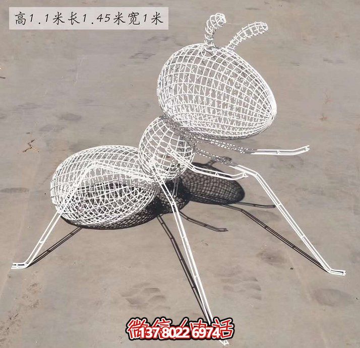 不銹鋼網(wǎng)格照明螞蟻雕塑，點(diǎn)亮大型園林景觀