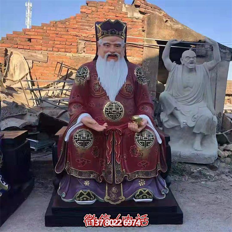玻璃鋼彩繪財神雕塑，為景區(qū)寺廟供奉