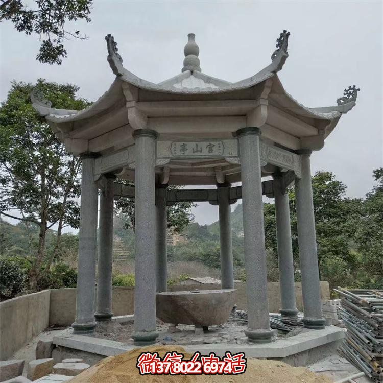 大理石雕刻中式涼亭，美化景區園林戶外環境