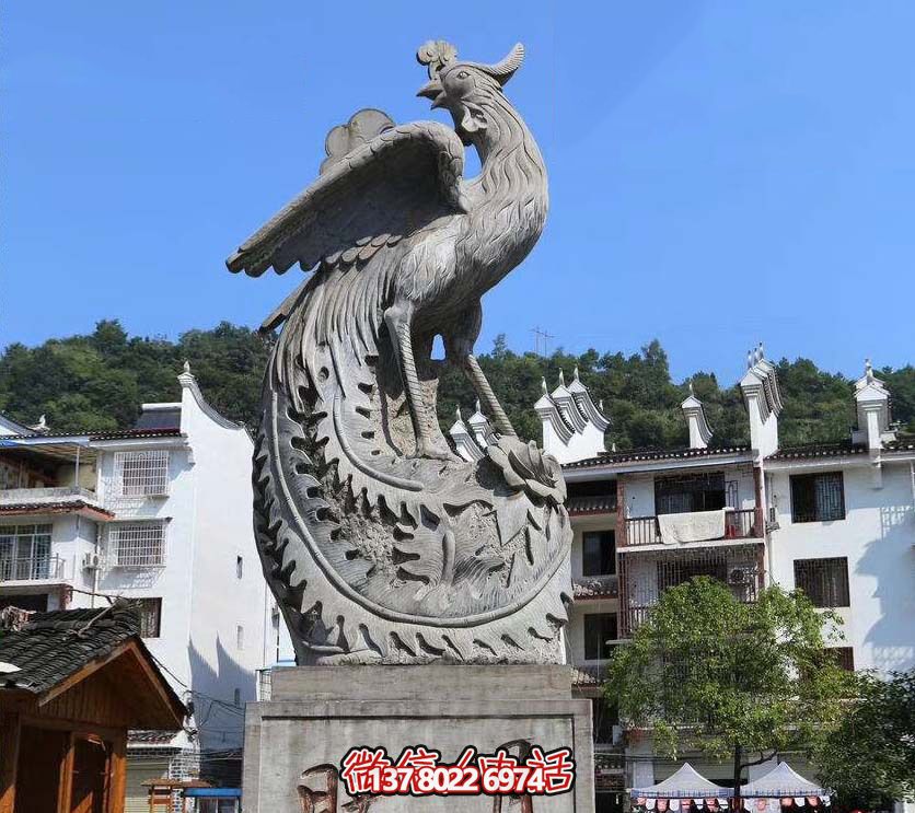 鳳凰雕塑，給公園帶來靈動之美