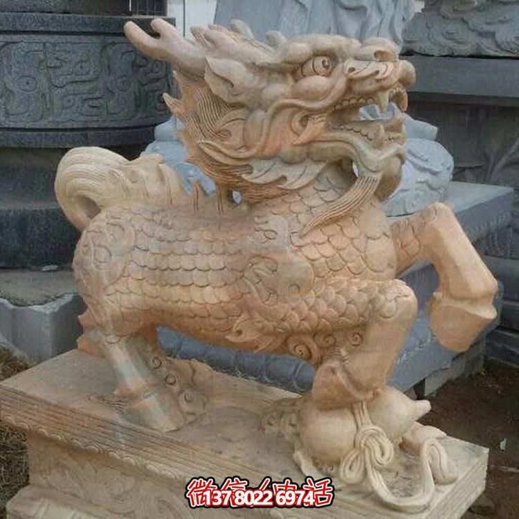 漢白玉獅子瑞獸石雕，給您的企業(yè)門(mén)前帶來(lái)吉祥福氣