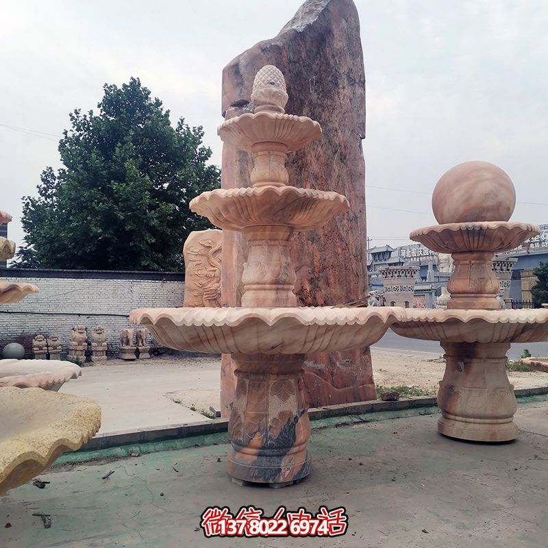 精美室內(nèi)石雕人物噴泉