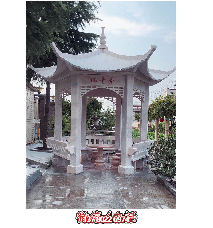 仿古大理石涼亭，美化花園景觀