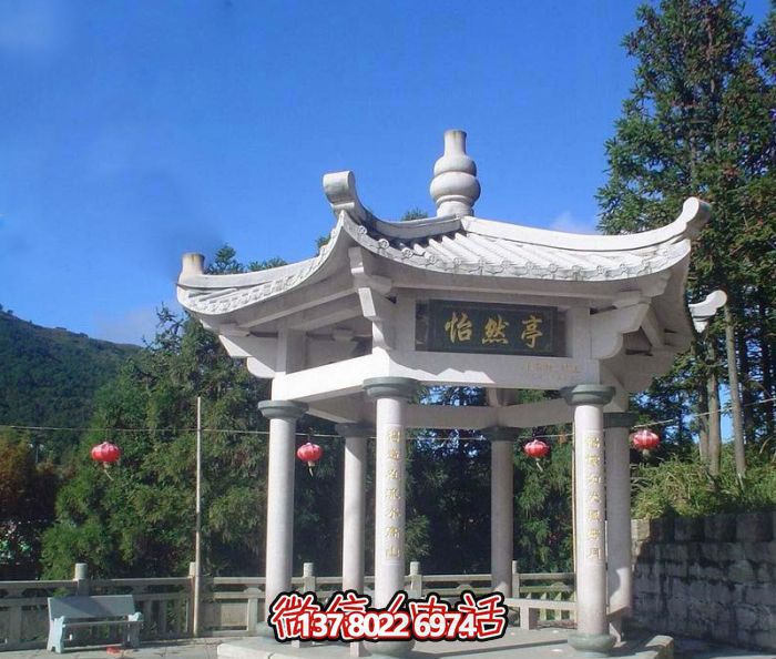 怡然仿古戶外建筑漢白玉擺放，增添農場景觀魅力