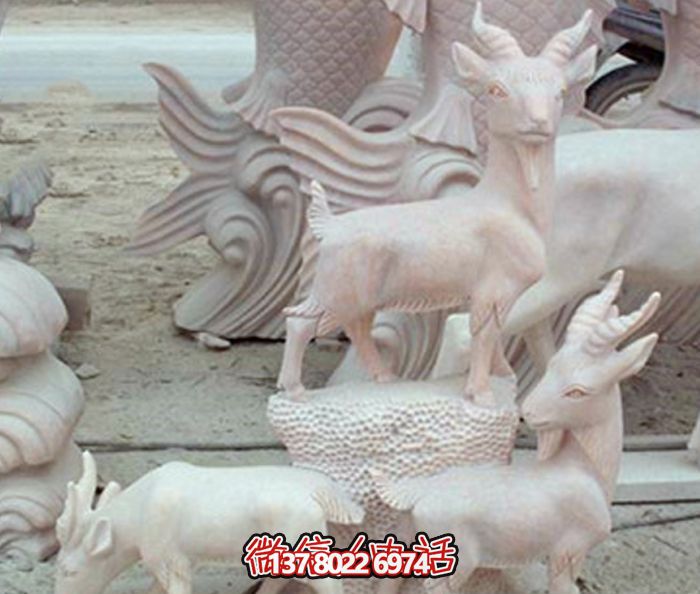 開泰三陽石雕仿真山羊庭院裝飾 開泰三陽石雕仿真山羊庭院裝飾