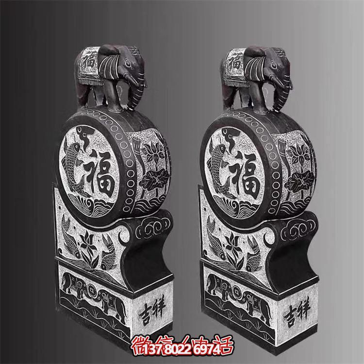 青石鼓抱聯(lián)合園林景觀和石雕藝術(shù)的門(mén)口裝飾