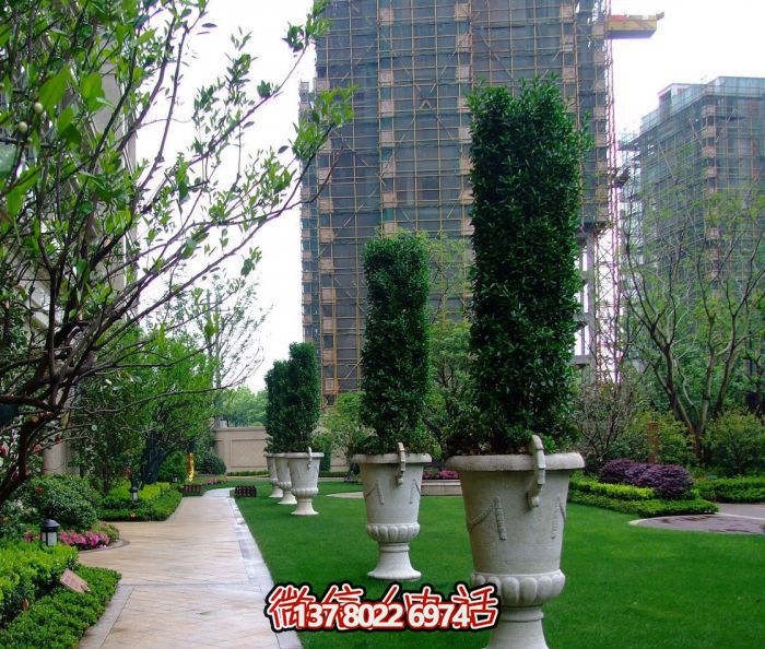 戶外景區大型石雕花盆雕塑 戶外景區大型石雕花盆雕塑