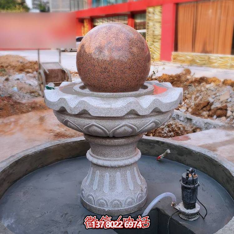 大理石石雕戶(hù)外園林風(fēng)水球雕塑擺件