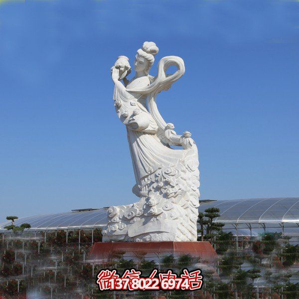 景點(diǎn)擺放漢白玉浮雕花仙子人物雕像