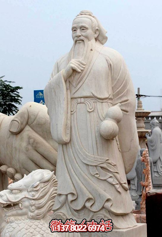 中國(guó)古代著名歷史人物漢白玉孫思邈雕塑