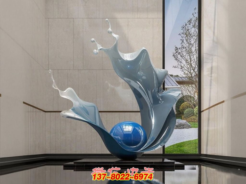 靈動水滴：不銹鋼演繹的抽象景觀韻律之舞