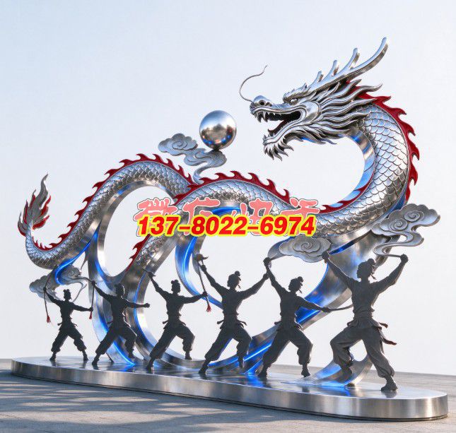 龍影舞九天—傳統(tǒng)民俗剪影雕塑
